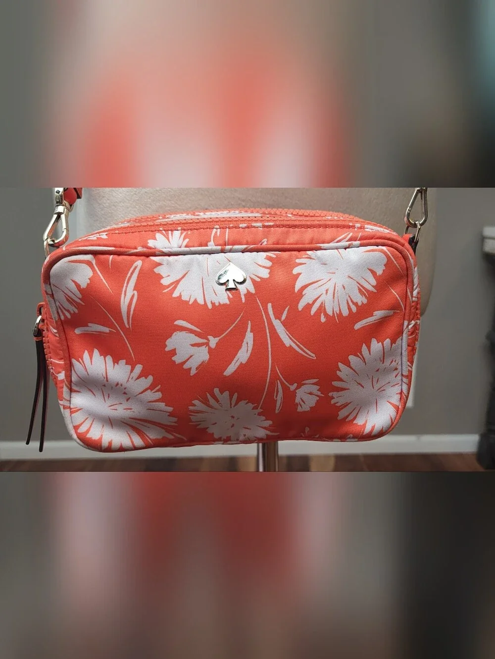 Kate Spade New York Women's Jae Mini Nylon Crossbody Bag Orange Small Camera Bag